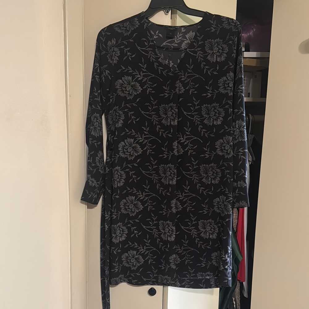 Ann Taylor Factory Floral  Black and White Dress